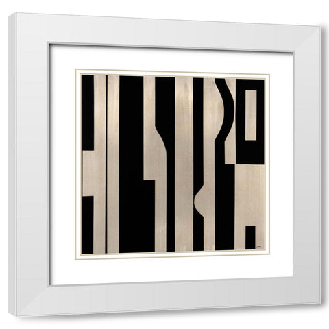 Stratus II White Modern Wood Framed Art Print with Double Matting by Wire, Tony