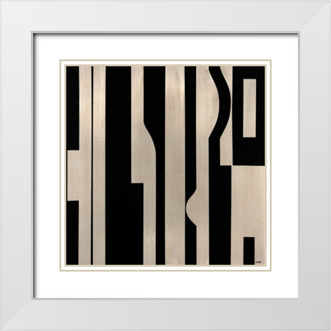 Stratus II White Modern Wood Framed Art Print with Double Matting by Wire, Tony
