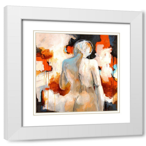 Forget Me Not I White Modern Wood Framed Art Print with Double Matting by Drotar, Rikki