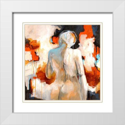 Forget Me Not I White Modern Wood Framed Art Print with Double Matting by Drotar, Rikki