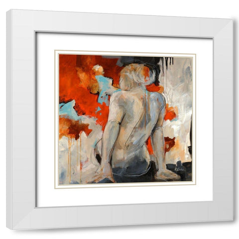 Forget Me Not II White Modern Wood Framed Art Print with Double Matting by Drotar, Rikki