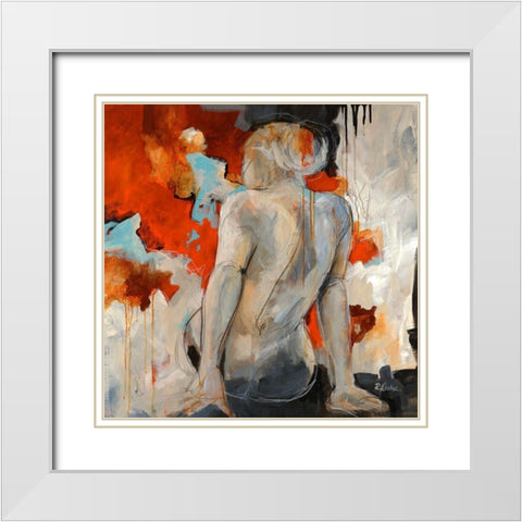 Forget Me Not II White Modern Wood Framed Art Print with Double Matting by Drotar, Rikki