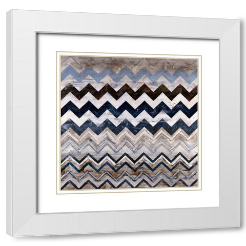 Zig Zag IV White Modern Wood Framed Art Print with Double Matting by Henry, Alexys