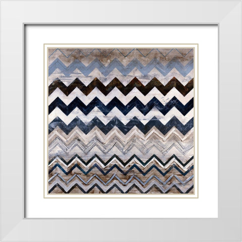 Zig Zag IV White Modern Wood Framed Art Print with Double Matting by Henry, Alexys