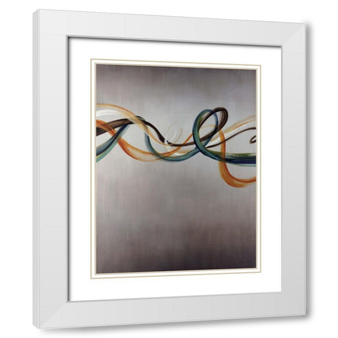 Fluent III White Modern Wood Framed Art Print with Double Matting by Edmunds, Sydney