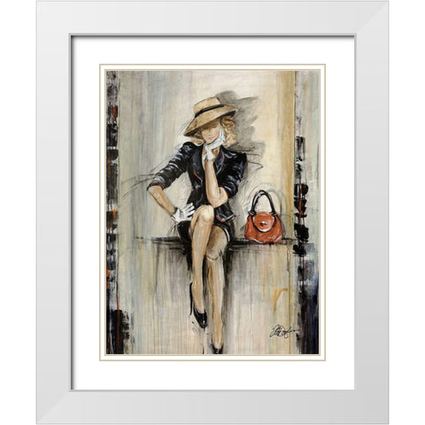 Vogue White Modern Wood Framed Art Print with Double Matting by Douglass, Farrell