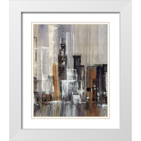 Coastal City II White Modern Wood Framed Art Print with Double Matting by Taylor, Kari