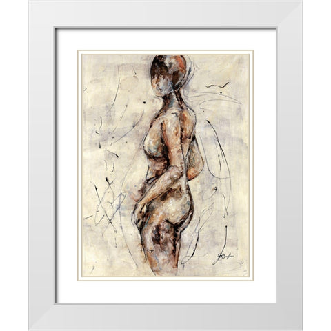 Mystique III White Modern Wood Framed Art Print with Double Matting by Douglass, Farrell