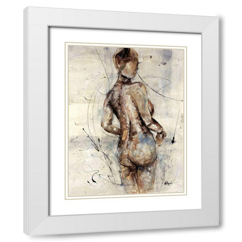 Mystique IV White Modern Wood Framed Art Print with Double Matting by Douglass, Farrell