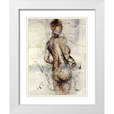 Mystique IV White Modern Wood Framed Art Print with Double Matting by Douglass, Farrell