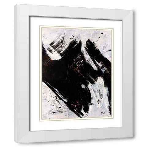 Staccato I White Modern Wood Framed Art Print with Double Matting by Douglass, Farrell