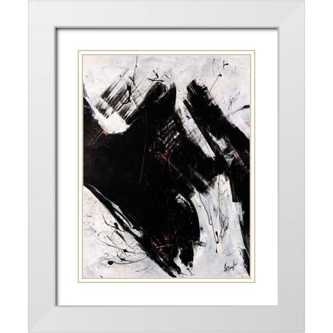 Staccato I White Modern Wood Framed Art Print with Double Matting by Douglass, Farrell