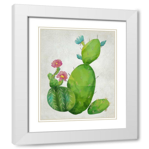 Cacti Collection I White Modern Wood Framed Art Print with Double Matting by Zarris, Chariklia