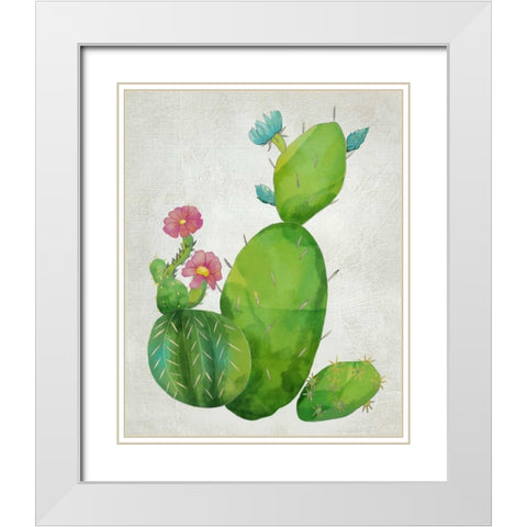 Cacti Collection I White Modern Wood Framed Art Print with Double Matting by Zarris, Chariklia