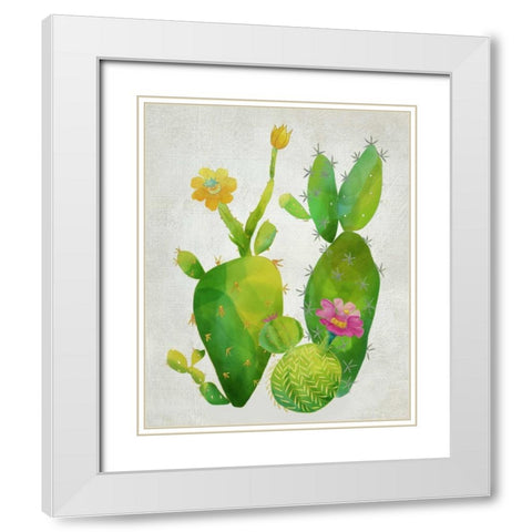 Cacti Collection II White Modern Wood Framed Art Print with Double Matting by Zarris, Chariklia