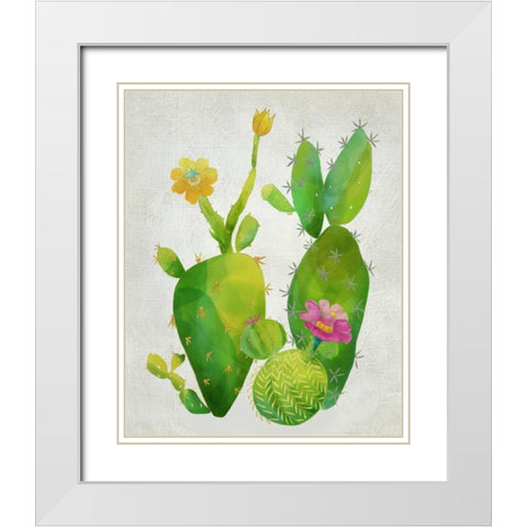 Cacti Collection II White Modern Wood Framed Art Print with Double Matting by Zarris, Chariklia