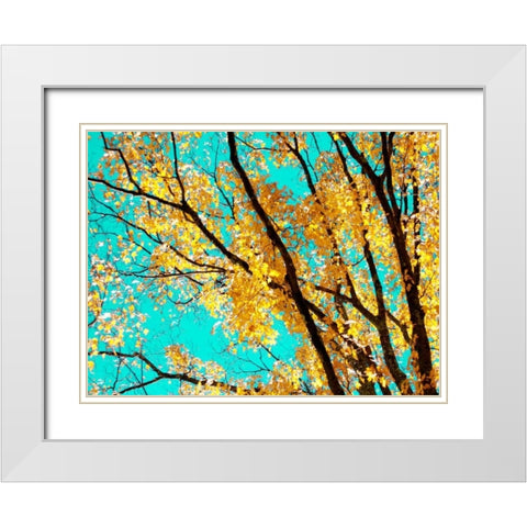 Autumn Tapestry IV White Modern Wood Framed Art Print with Double Matting by Stalus, Judy
