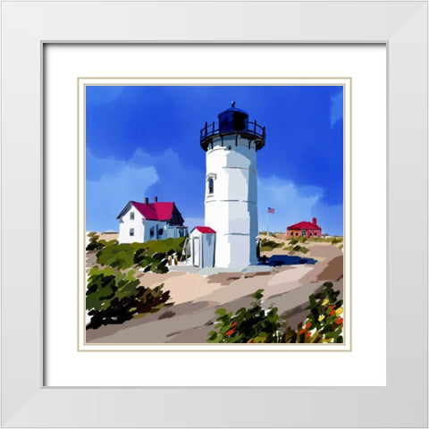 Lighthouse Scene III White Modern Wood Framed Art Print with Double Matting by Kalina, Emily