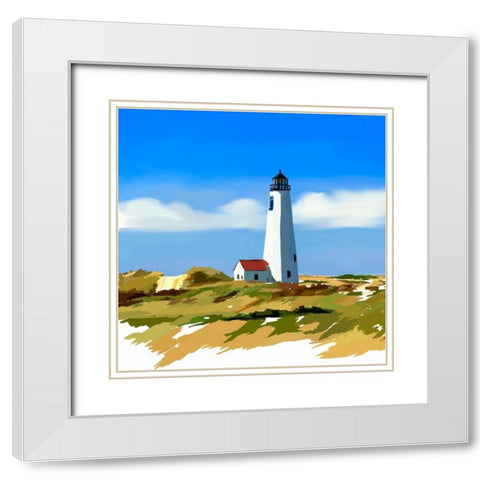 Lighthouse Scene IV White Modern Wood Framed Art Print with Double Matting by Kalina, Emily
