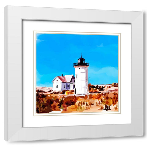 Lighthouse Scene VII White Modern Wood Framed Art Print with Double Matting by Kalina, Emily