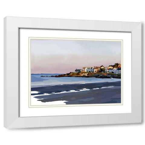 Peaceful Coast White Modern Wood Framed Art Print with Double Matting by Kalina, Emily