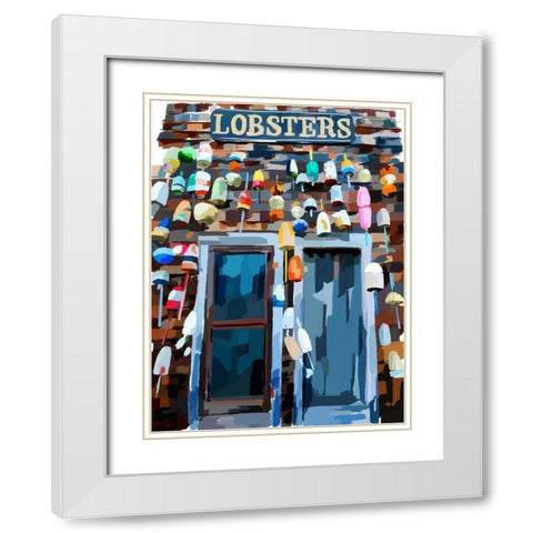 Vibrant Buoys III White Modern Wood Framed Art Print with Double Matting by Kalina, Emily