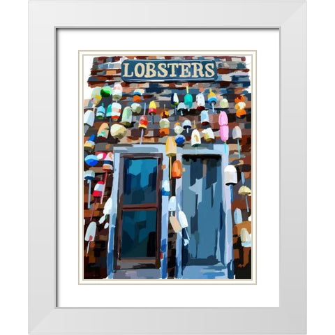 Vibrant Buoys III White Modern Wood Framed Art Print with Double Matting by Kalina, Emily