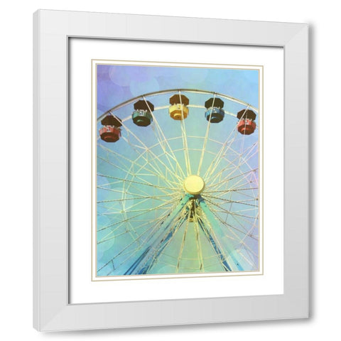 Rainbow Ferris Wheel I White Modern Wood Framed Art Print with Double Matting by Coomes, Sylvia