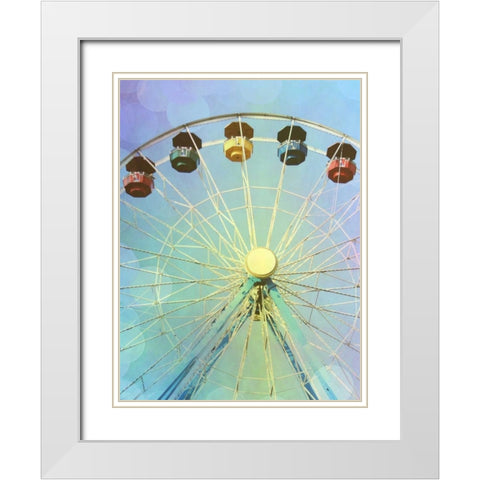 Rainbow Ferris Wheel I White Modern Wood Framed Art Print with Double Matting by Coomes, Sylvia