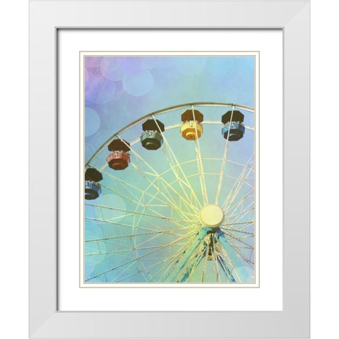 Rainbow Ferris Wheel III White Modern Wood Framed Art Print with Double Matting by Coomes, Sylvia
