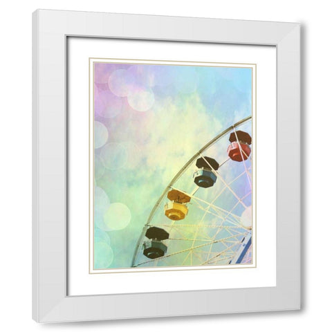 Rainbow Ferris Wheel V White Modern Wood Framed Art Print with Double Matting by Coomes, Sylvia