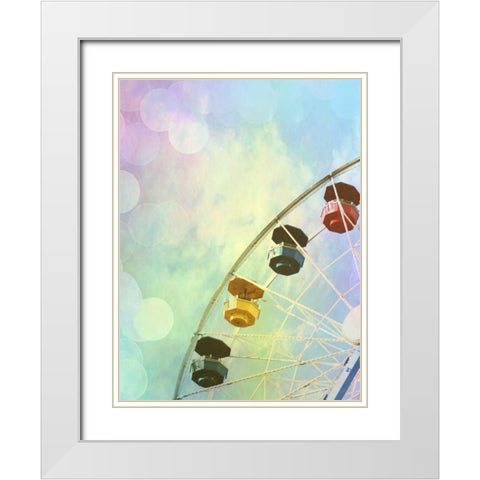 Rainbow Ferris Wheel V White Modern Wood Framed Art Print with Double Matting by Coomes, Sylvia