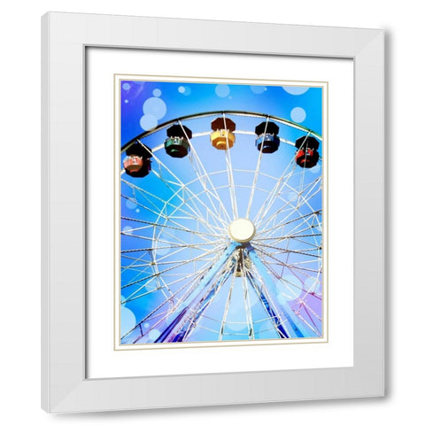 Carnival Blues I White Modern Wood Framed Art Print with Double Matting by Coomes, Sylvia