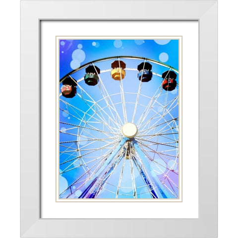Carnival Blues I White Modern Wood Framed Art Print with Double Matting by Coomes, Sylvia