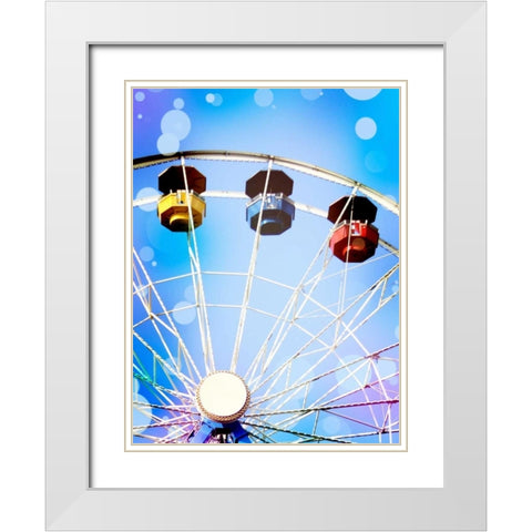 Carnival Blues III White Modern Wood Framed Art Print with Double Matting by Coomes, Sylvia