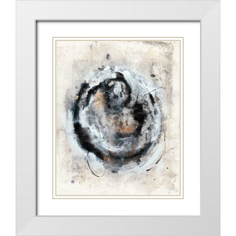 Circular Energy III White Modern Wood Framed Art Print with Double Matting by Combs, Joyce
