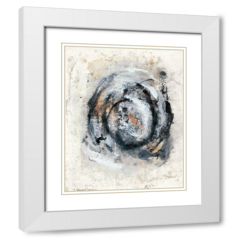 Circular Energy IV White Modern Wood Framed Art Print with Double Matting by Combs, Joyce