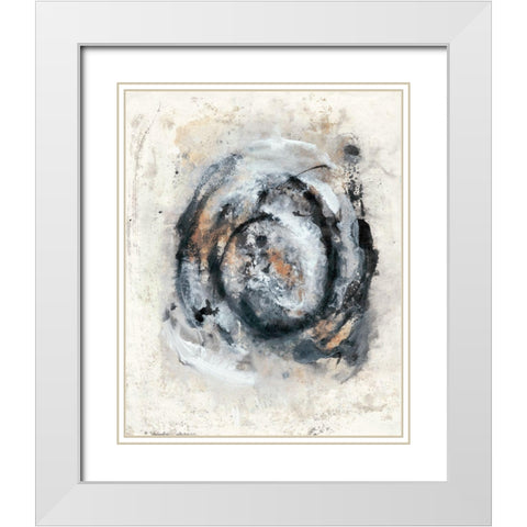 Circular Energy IV White Modern Wood Framed Art Print with Double Matting by Combs, Joyce