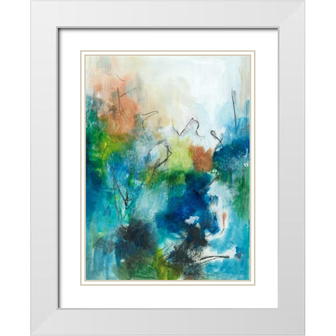 Spring Delight II White Modern Wood Framed Art Print with Double Matting by Combs, Joyce