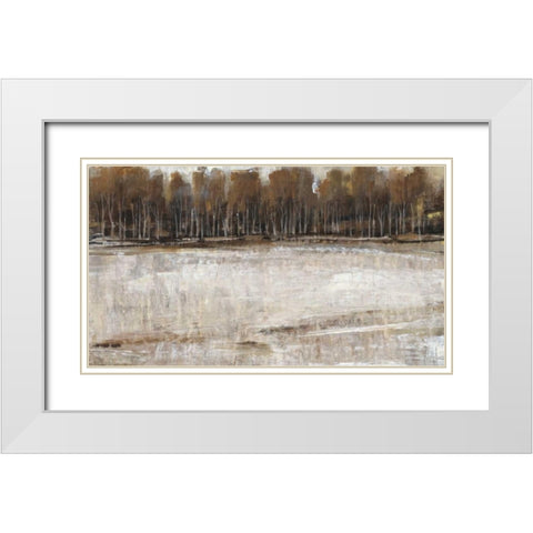 Neutral Reflection II White Modern Wood Framed Art Print with Double Matting by OToole, Tim