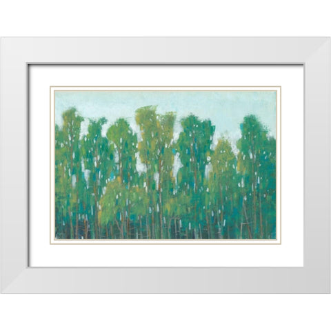 Forest Green II White Modern Wood Framed Art Print with Double Matting by OToole, Tim