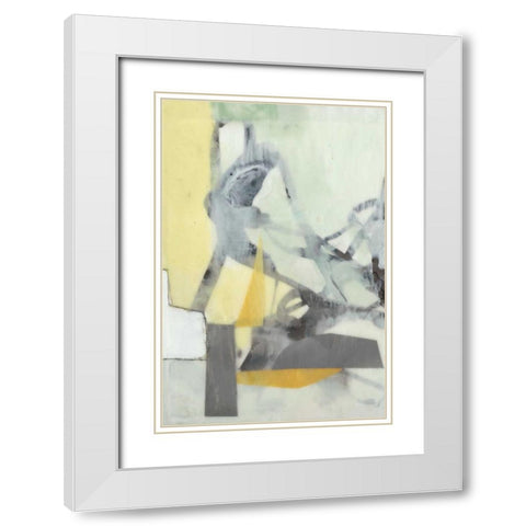 Ribbon in Wax I White Modern Wood Framed Art Print with Double Matting by Goldberger, Jennifer