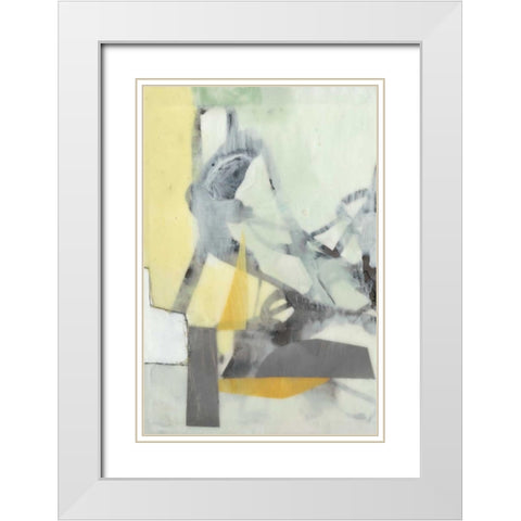 Ribbon in Wax I White Modern Wood Framed Art Print with Double Matting by Goldberger, Jennifer