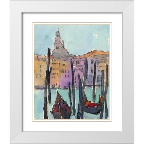 Venice Plein Air IV White Modern Wood Framed Art Print with Double Matting by Dixon, Samuel