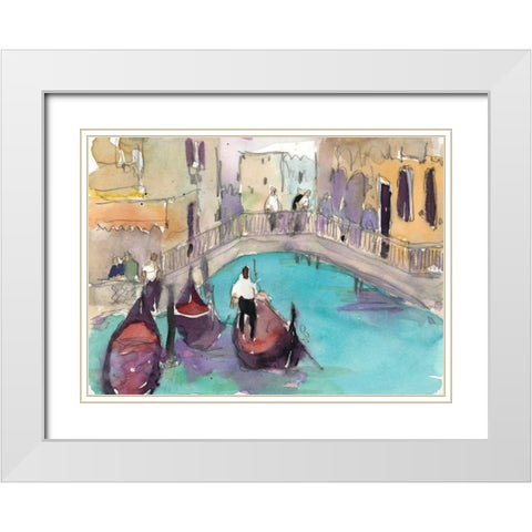 Venice Plein Air V White Modern Wood Framed Art Print with Double Matting by Dixon, Samuel