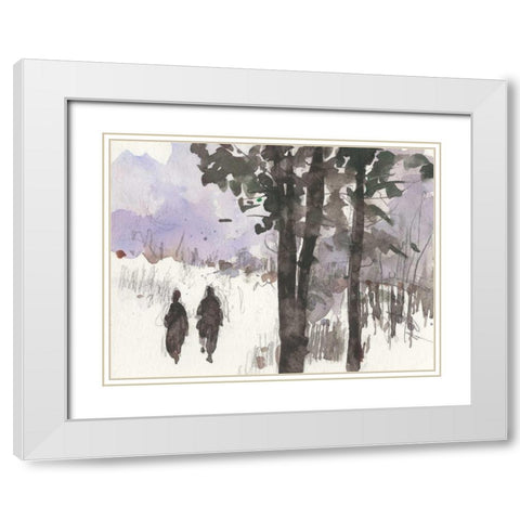 Woodland Sketch I White Modern Wood Framed Art Print with Double Matting by Dixon, Samuel