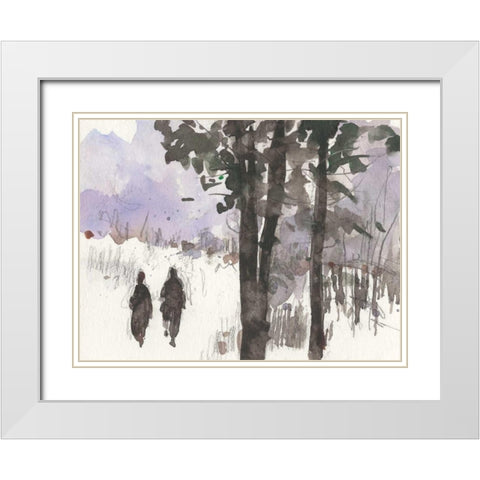 Woodland Sketch I White Modern Wood Framed Art Print with Double Matting by Dixon, Samuel