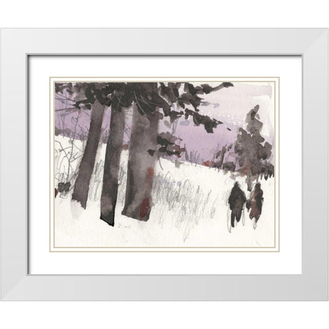 Woodland Sketch II White Modern Wood Framed Art Print with Double Matting by Dixon, Samuel
