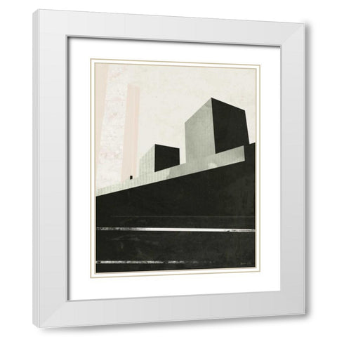 Outside In IV White Modern Wood Framed Art Print with Double Matting by Green Lili