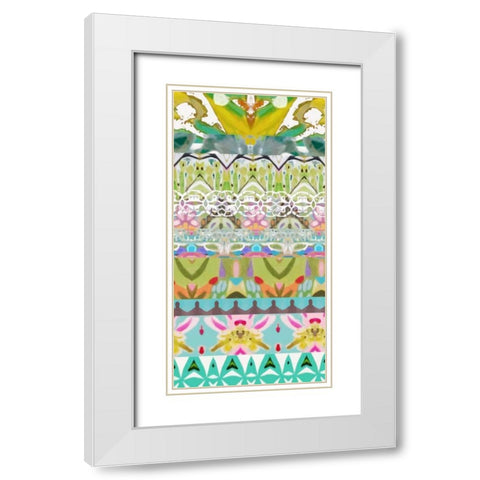 Border Boho I White Modern Wood Framed Art Print with Double Matting by Fields, Karen